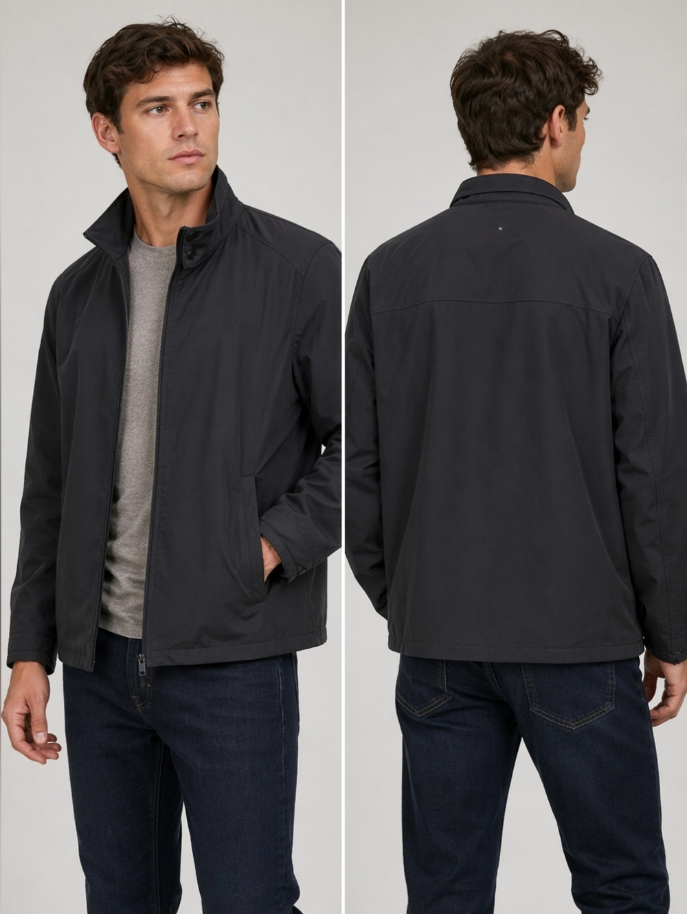 St. John's Bay Men's Charcoal Windbreaker Jacket